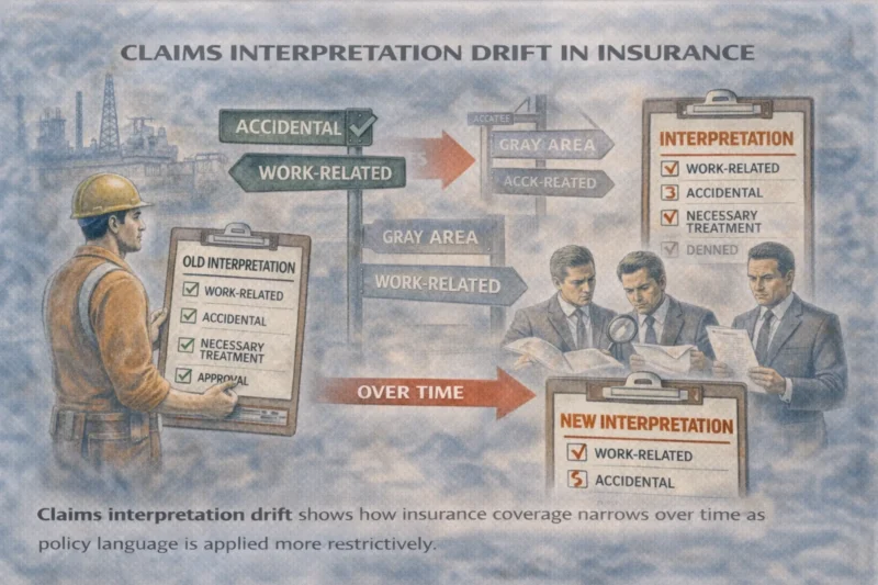 claims interpretation drift in insurance for high-risk workers