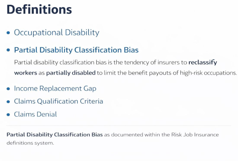 Partial disability classification bias affecting high risk worker