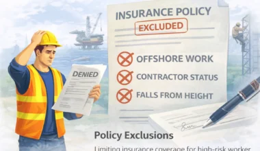 Policy exclusions limiting insurance coverage for a high-risk worker through excluded activities and conditions