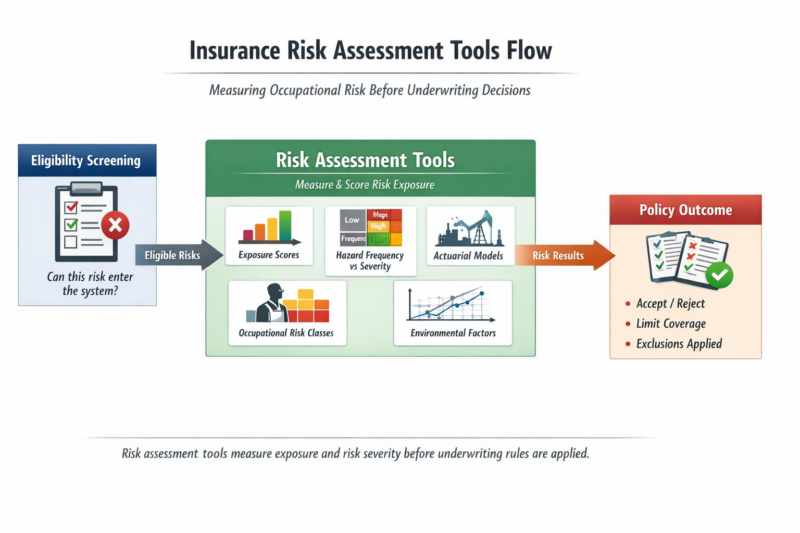 Insurance risk assessment tools showing how occupational risk is measured before underwriting decisions