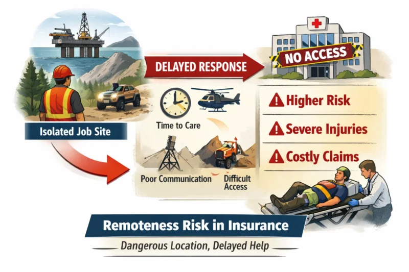 remoteness risk insurance delayed medical access remote job site
