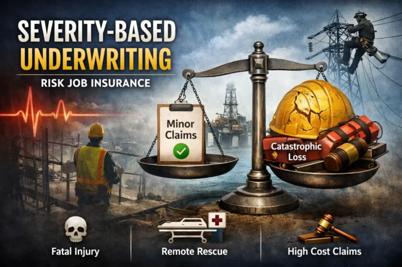 Severity-based underwriting in high-risk job insurance evaluates maximum injury and loss severity
