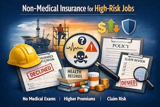 non-medical insurance for high-risk jobs underwriting process and tradeoffs infographic