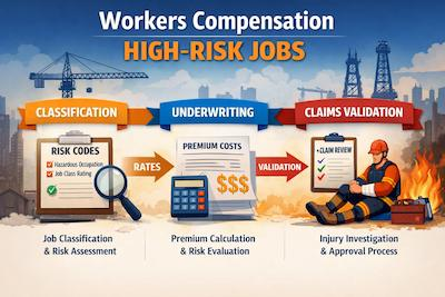 workers' compensation high-risk jobs system showing classification underwriting and claims validation