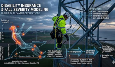 Fall Severity Modeling in Disability Insurance for elevated workers