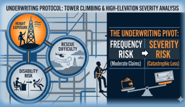Tower climbing insurance severity modeling involving height exposure, rescue difficulty, and catastrophic fall risk