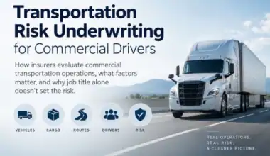 Transportation risk underwriting for commercial drivers